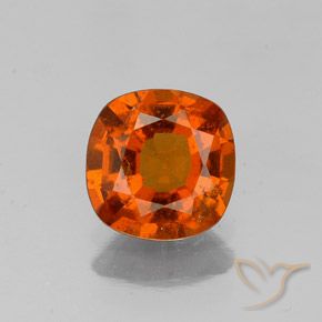 1.22ct Natürlicher rötlich-orange Hessonit-Granat, Kissen, SI
