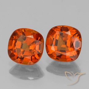 1,96 ct natürliche Amber Orange Hessonit-Edelsteine, Kissenschliff, VS-SI