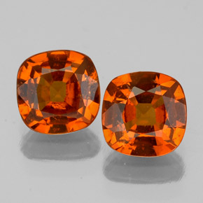  ct natürliche orangefarbener Hessonit-Edelsteine, Kissenschliff, VS-SI