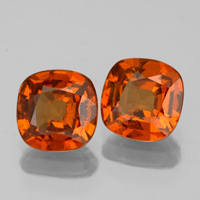  ct natürliche orangefarbener Hessonit-Edelsteine, Kissenschliff, VS-SI
