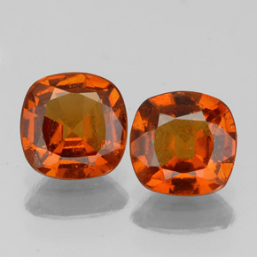 ct natürliche orangefarbener Hessonit-Edelsteine, Kissenschliff, VS-SI