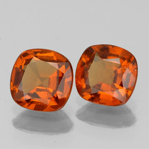  ct natürliche orangefarbener Hessonit-Edelsteine, Kissenschliff, VS-SI