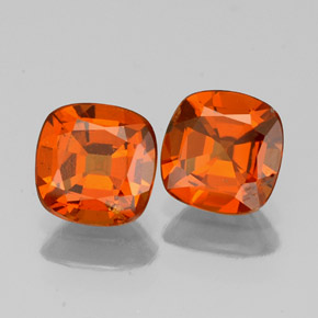  ct natürliche orangefarbener Hessonit-Edelsteine, Kissenschliff, VS