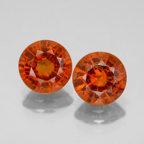  ct natürliche orangefarbener Hessonit-Edelsteine, Rundschliff, SI