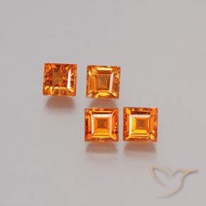 1.50 ct natürliche tieforange Hessonit-Granat-Edelsteine, Quadrat, VS