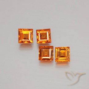 1.38 ct natürliche Mitteldunkles Orange Hessonit-Granat-Edelsteine, Quadrat, VS