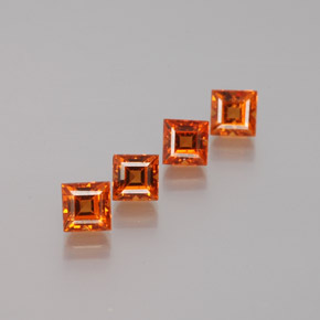 1,46 ct natürliche orangefarbener Hessonit-Edelsteine, Quadrat, VS