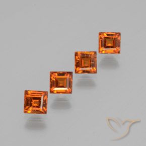 1.45 ct natürliche tieforange Hessonit-Granat-Edelsteine, Quadrat, VS