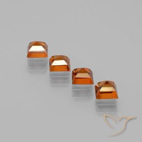 1.45 ct natürliche tieforange Hessonit-Granat-Edelsteine, Quadrat, VS