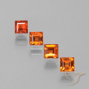 1.39 ct natürliche Mitteldunkles Orange Hessonit-Granat-Edelsteine, Quadrat, VS