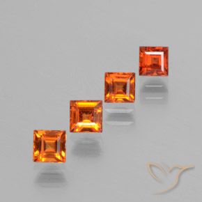 1.39 ct natürliche Mitteldunkles Orange Hessonit-Granat-Edelsteine, Quadrat, VS
