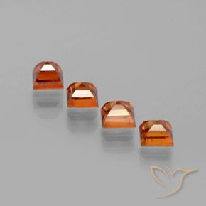 1.39 ct natürliche Mitteldunkles Orange Hessonit-Granat-Edelsteine, Quadrat, VS