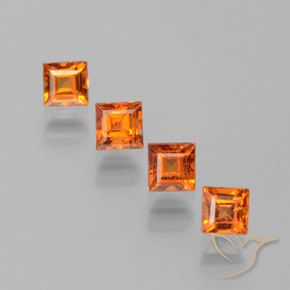 1.47ctw Natürlicher Gelblich-orange Hessonit-Granat, Quadrat, VS