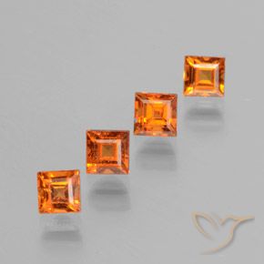 1.47 ct natürliche Gelblich-orange Hessonit-Granat-Edelsteine, Quadrat, VS