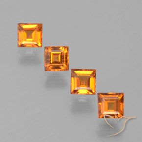 1.30ctw Natürlicher Mittelorange Hessonit-Granat, Quadrat, VS