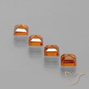 1.30 ct natürliche Mittelorange Hessonit-Granat-Edelsteine, Quadrat, VS