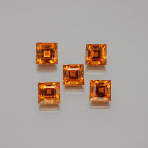 1,80 ct natürliche orangefarbener Hessonit-Edelsteine, Quadrat, VS