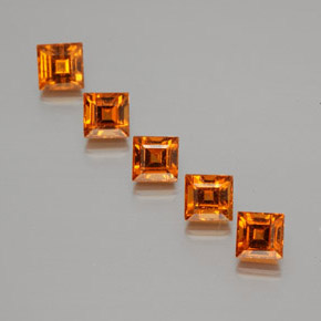 1,80 ct natürliche orangefarbener Hessonit-Edelsteine, Quadrat, VS