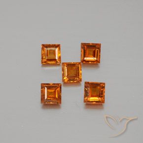 1.59ctw Natürlicher Mitteldunkles Orange Hessonit-Granat, Quadrat, VS