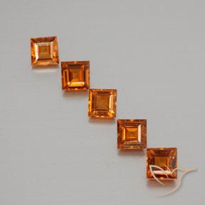 1.59 ct natürliche Mitteldunkles Orange Hessonit-Granat-Edelsteine, Quadrat, VS