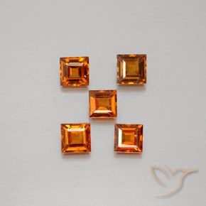 1.43ctw Natürlicher tieforange Hessonit-Granat, Quadrat, VS
