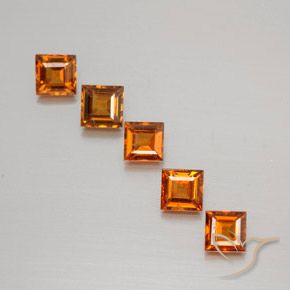 1.43 ct natürliche tieforange Hessonit-Granat-Edelsteine, Quadrat, VS