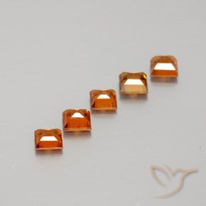 1.43 ct natürliche tieforange Hessonit-Granat-Edelsteine, Quadrat, VS