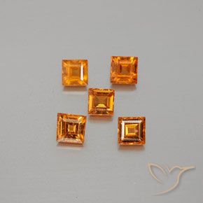 1.34ctw Natürlicher Gelblich-orange Hessonit-Granat, Quadrat, VS
