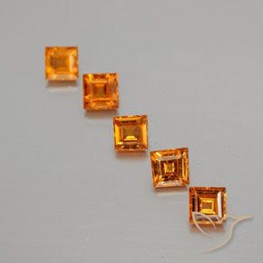 1.34 ct natürliche Gelblich-orange Hessonit-Granat-Edelsteine, Quadrat, VS