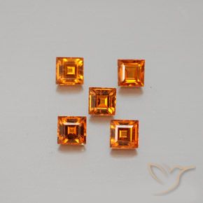 1.64ctw Natürlicher Mittelorange Hessonit-Granat, Quadrat, VS