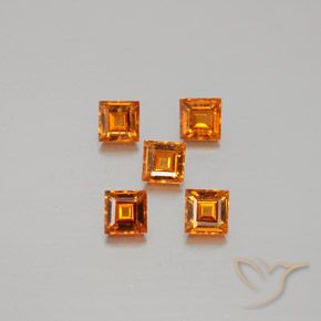 1.33ctw Natürlicher Gelblich-orange Hessonit-Granat, Quadrat, VS