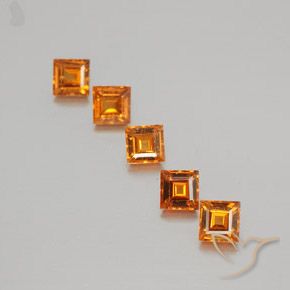 1.33 ct natürliche Gelblich-orange Hessonit-Granat-Edelsteine, Quadrat, VS
