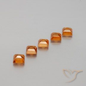1.33 ct natürliche Gelblich-orange Hessonit-Granat-Edelsteine, Quadrat, VS