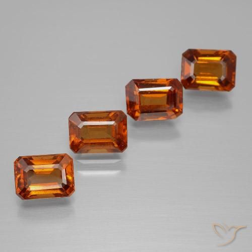 4.79 ct natürliche tieforange Hessonit-Granat-Edelsteine, Oktagonschliff, VS