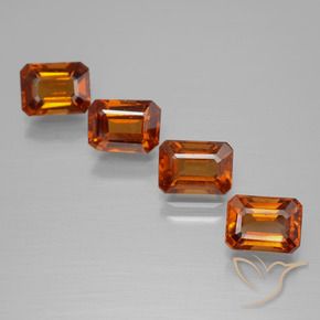 4.79 ct natürliche tieforange Hessonit-Granat-Edelsteine, Oktagonschliff, VS