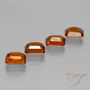 4.79 ct natürliche tieforange Hessonit-Granat-Edelsteine, Oktagonschliff, VS