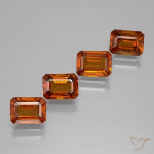 5.00ctw Natürlicher Mittelorange Hessonit-Granat, Smaragdschliff, VS