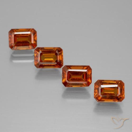 4.86ctw Natürlicher Mittelorange Hessonit-Granat, Smaragdschliff, VS