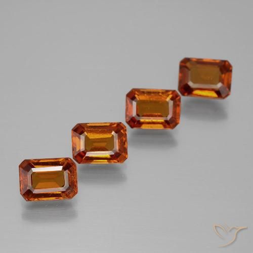 4.35ctw Natürlicher Mittelorange Hessonit-Granat, Smaragdschliff, VS