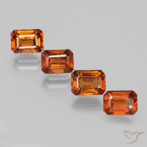 5.27ctw Natürlicher Mitteldunkles Orange Hessonit-Granat, Smaragdschliff, VS-SI