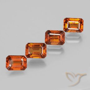 5.27 ct natürliche Mitteldunkles Orange Hessonit-Granat-Edelsteine, Oktagonschliff, VS-SI
