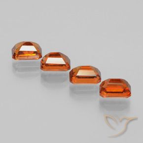 5.27 ct natürliche Mitteldunkles Orange Hessonit-Granat-Edelsteine, Oktagonschliff, VS-SI