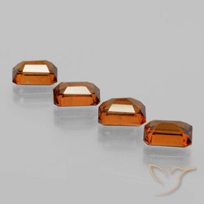 4.63 ct natürliche tieforange Hessonit-Granat-Edelsteine, Oktagonschliff, VS