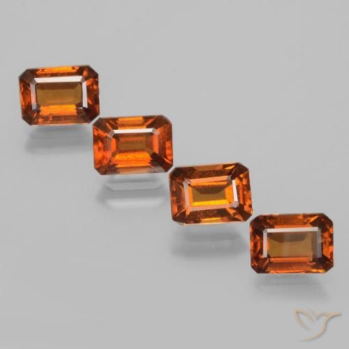 4.86ctw Natürlicher Mittelorange Hessonit-Granat, Smaragdschliff, VS-SI