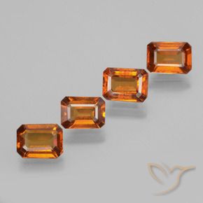 3.70 ct natürliche tieforange Hessonit-Granat-Edelsteine, Oktagonschliff, VS