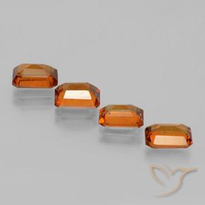 3.70 ct natürliche tieforange Hessonit-Granat-Edelsteine, Oktagonschliff, VS
