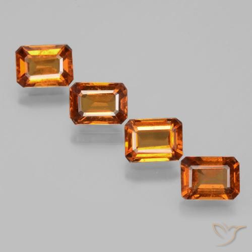 4.14ctw Natürlicher Mittelorange Hessonit-Granat, Smaragdschliff, VS