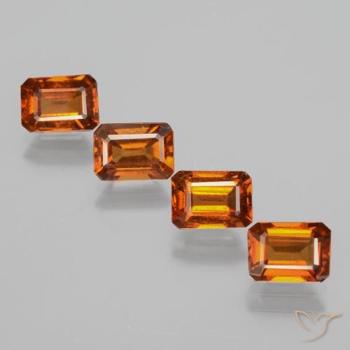 4.91ctw Natürlicher Mittelorange Hessonit-Granat, Smaragdschliff, VS