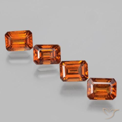 4.89ctw Natürlicher rötlich-orange Hessonit-Granat, Smaragdschliff, VS