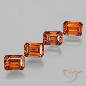 4.89 ct natürliche rötlich-orange Hessonit-Granat-Edelsteine, Oktagonschliff, VS